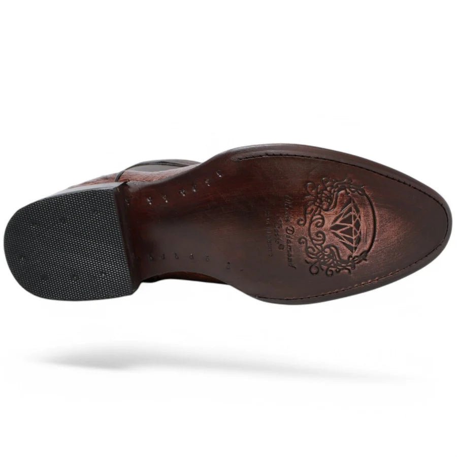 White Diamonds Men's Genuine Caiman Belly Short Cowboy Boots with Zipper – Brown - OriginalWestern.com