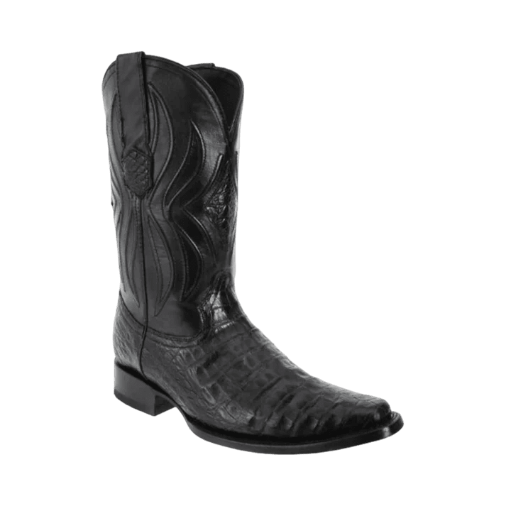 White Diamonds Men's Genuine Crocodile Belly 400 Square Toe Cowboy Boots – Black - OriginalWestern.com