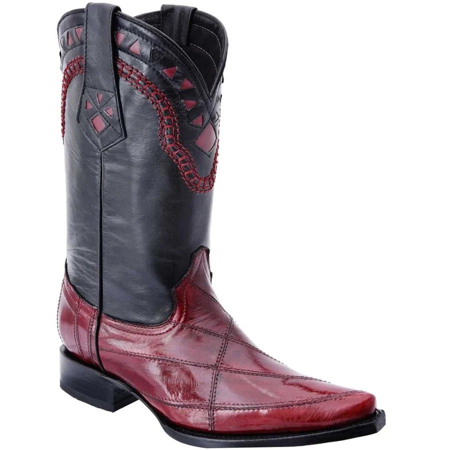 White Diamonds Men's Genuine Eel (Anguila)3X Toe Cowboy Boots – Wine - OriginalWestern.com