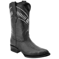White Diamonds Men's Genuine Lizard Round Toe Cowboy Boots – Black - OriginalWestern.com