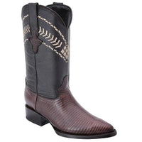 White Diamonds Men's Genuine Lizard Round Toe Cowboy Boots – Brown - OriginalWestern.com