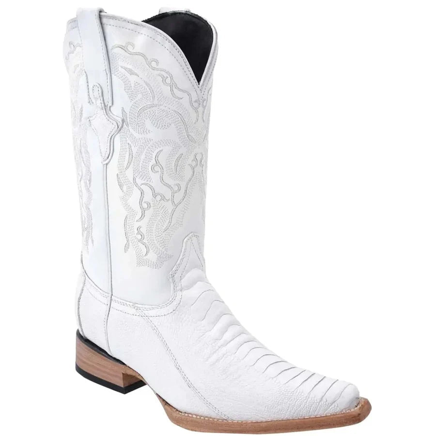 White Diamonds Men's Genuine Ostrich 3X Toe Cowboy Boots – White - OriginalWestern.com