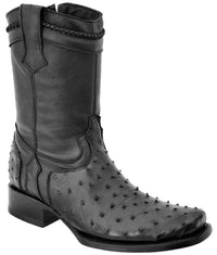 White Diamonds Men's Genuine Ostrich Avestruz Original Hudson Boots – Black - OriginalWestern.com