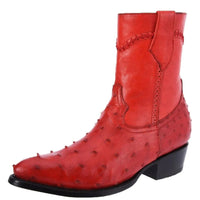 White Diamonds Men's Genuine Ostrich Avestruz Original Skinny Boots – Red - OriginalWestern.com