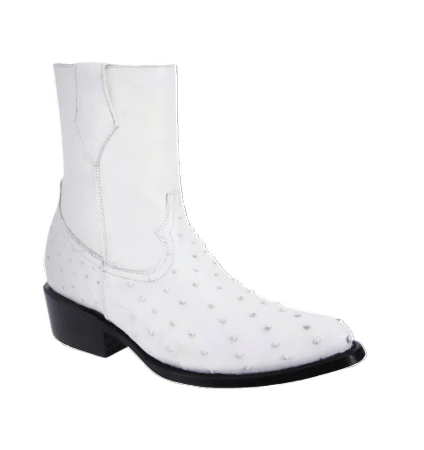 White Diamonds Men's Genuine Ostrich Avestruz Original Skinny Boots – White - OriginalWestern.com