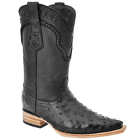 White Diamonds Men's Genuine Ostrich Avestruz Original Snip Bota Vaquera 3X Boots – Black - OriginalWestern.com