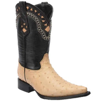 White Diamonds Men's Genuine Ostrich Avestruz Original Snip Bota Vaquera 3X Boots – Orix - OriginalWestern.com