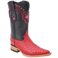 White Diamonds Men's Genuine Ostrich Avestruz Original Snip Bota Vaquera 3X Boots – Red - OriginalWestern.com