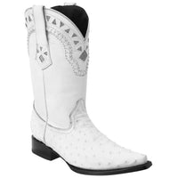 White Diamonds Men's Genuine Ostrich Avestruz Original Snip Bota Vaquera 3X Boots – White - OriginalWestern.com