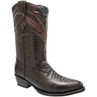 White Diamonds Men's Genuine Ostrich Leg Round Toe Cowboy Boots – Brown - OriginalWestern.com