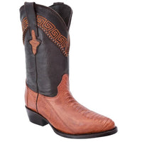 White Diamonds Men's Genuine Ostrich Leg Round Toe Cowboy Boots – Cognac - OriginalWestern.com
