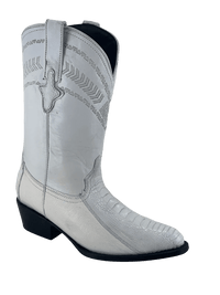 White Diamonds Men's Genuine Ostrich Leg Round Toe Cowboy Boots – White - OriginalWestern.com
