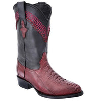 White Diamonds Men's Genuine Ostrich Leg Round Toe Cowboy Boots – Wine - OriginalWestern.com