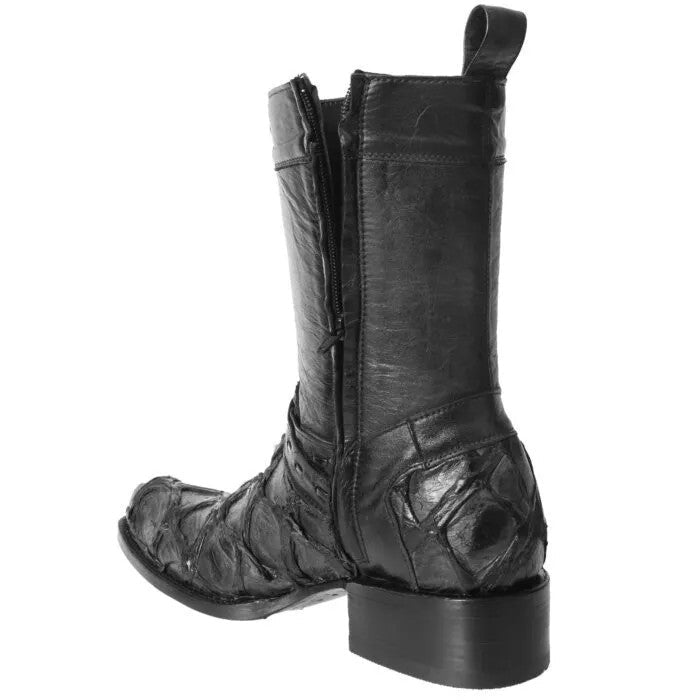 White Diamonds Men's Genuine Pirarucu Fish Piraracú Original Hudson Boots – Black - OriginalWestern.com
