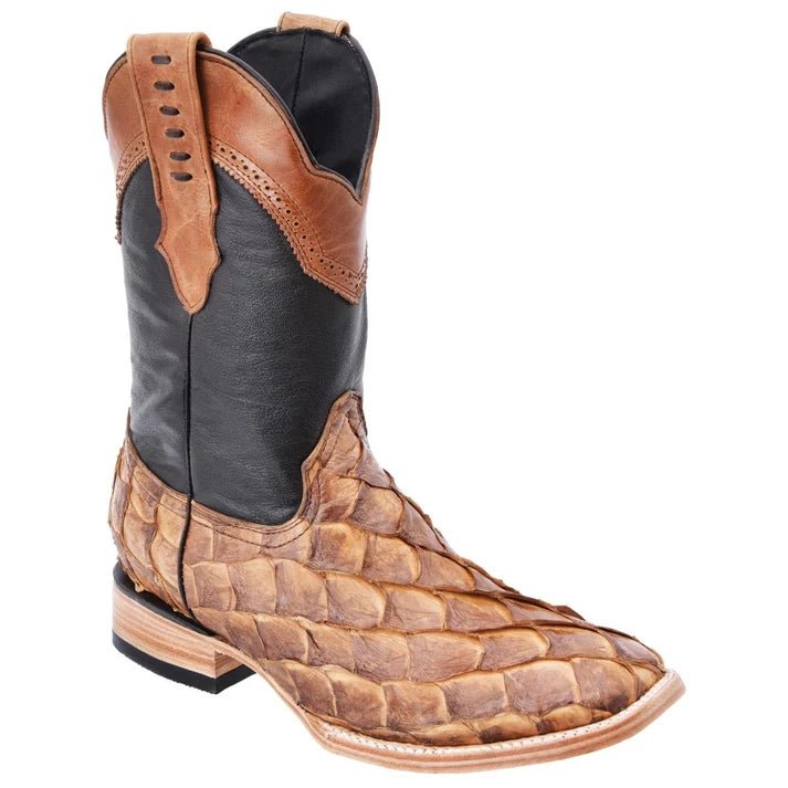 White Diamonds Men's Genuine Pirarucu Square Toe Rodeo Cowboy Boots – Antizarro - OriginalWestern.com