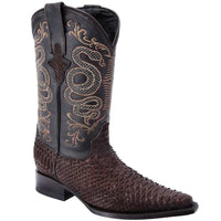 White Diamonds Men's Genuine Python 3X Toe Cowboy Boots – Brown - OriginalWestern.com