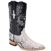White Diamonds Men's Genuine Python 3X Toe Cowboy Boots – Natural - OriginalWestern.com