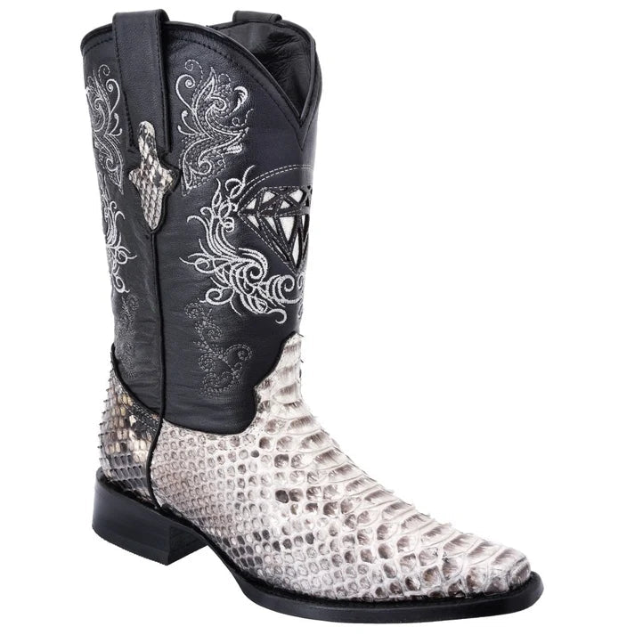 White Diamonds Men's Genuine Python 400 Square Toe Cowboy Boots – Natural - OriginalWestern.com