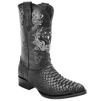 White Diamonds Men's Genuine Python Round Toe Cowboy Boots – Black - OriginalWestern.com