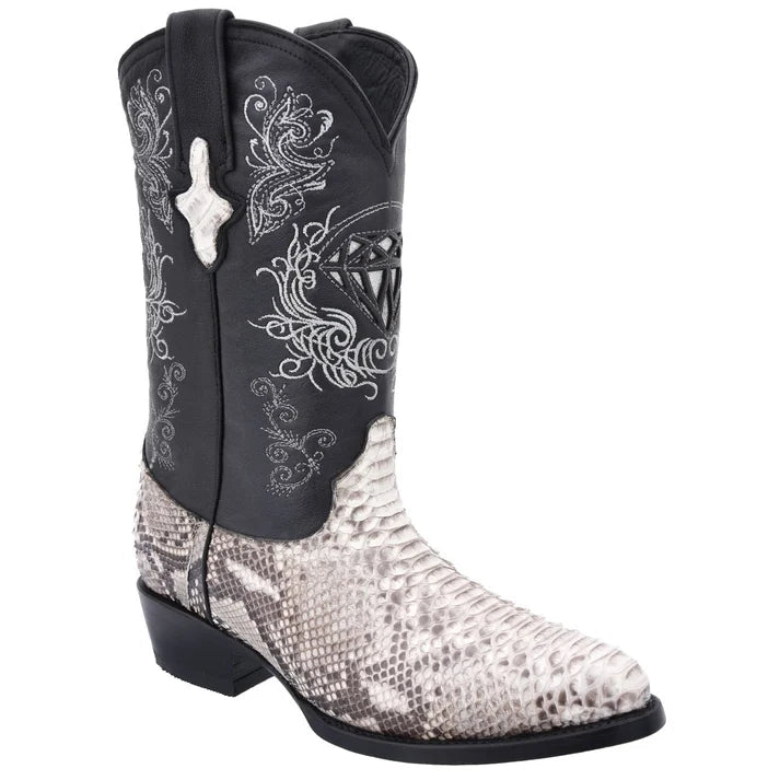 White Diamonds Men's Genuine Python Round Toe Cowboy Boots – Natural - OriginalWestern.com