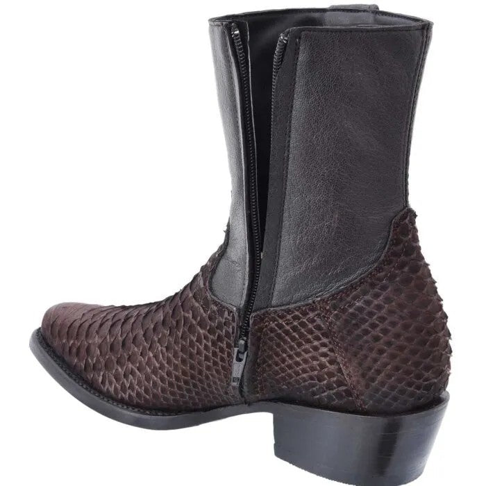 White Diamonds Men's Genuine Python Skinny Boots – Brown - OriginalWestern.com
