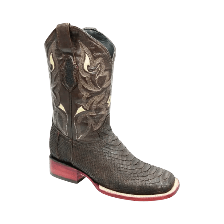 White Diamonds Men's Genuine Python Square Toe Rodeo Cowboy Boots – Brown - OriginalWestern.com