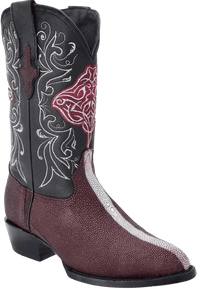 White Diamonds Men's Genuine Stingray Round Toe Cowboy Boots – Wine - OriginalWestern.com