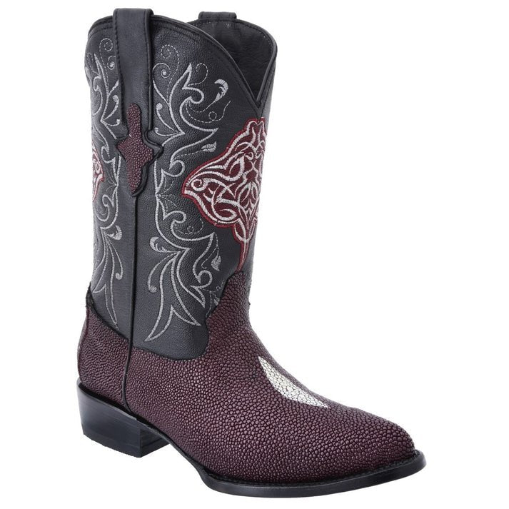 White Diamonds Men's Genuine Stingray Round Toe Cowboy Boots – Wine - OriginalWestern.com