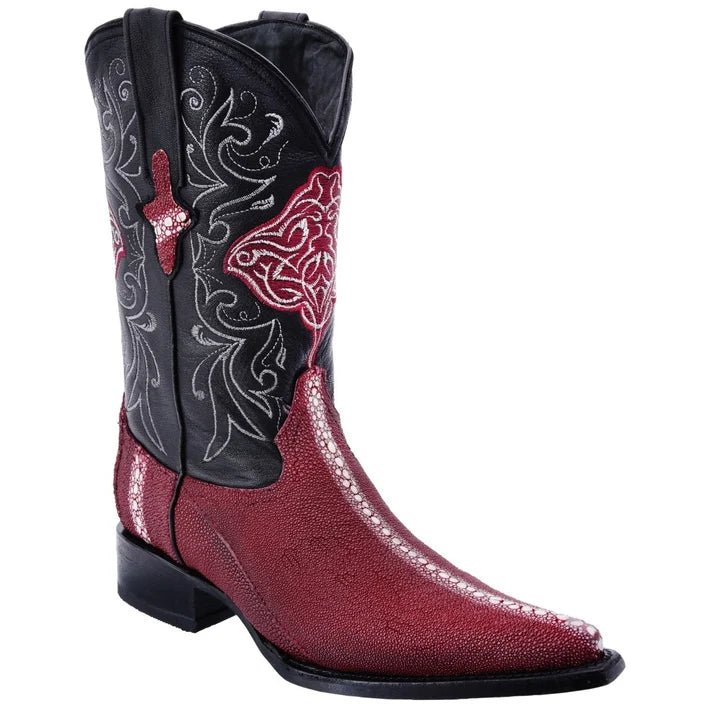 White Diamonds Men's Genuine Stingray Snip Toe Cowboy Boots – Wine - OriginalWestern.com