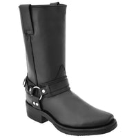 White Diamonds Men's Leather Harness Motorcycle Biker Boots – Black - OriginalWestern.com
