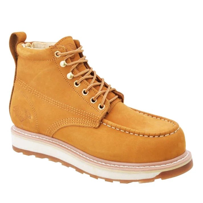 White Diamonds Men's Leather Moc-Toe Work Boots – Gold - OriginalWestern.com