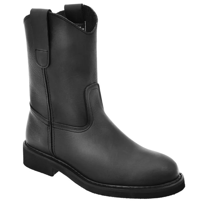White Diamonds Men's Leather Pull-On Work Boots – Black - OriginalWestern.com