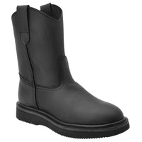 White Diamonds Men's Leather Ribbed (mil rayas) sole Pull-On Work Boots – Black - OriginalWestern.com