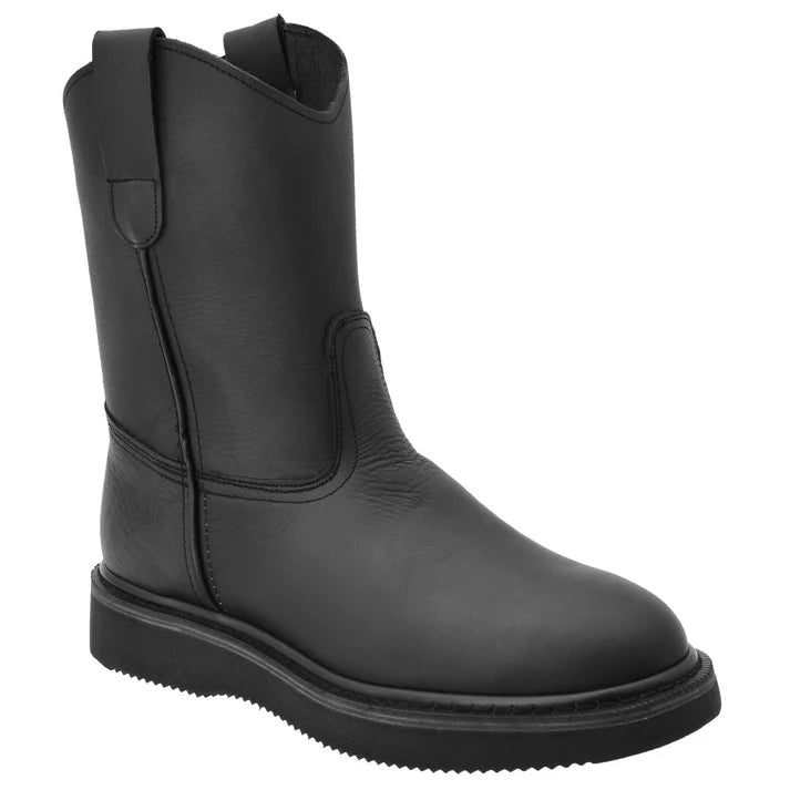 White Diamonds Men's Leather Ribbed (mil rayas) sole Pull-On Work Boots – Black - OriginalWestern.com