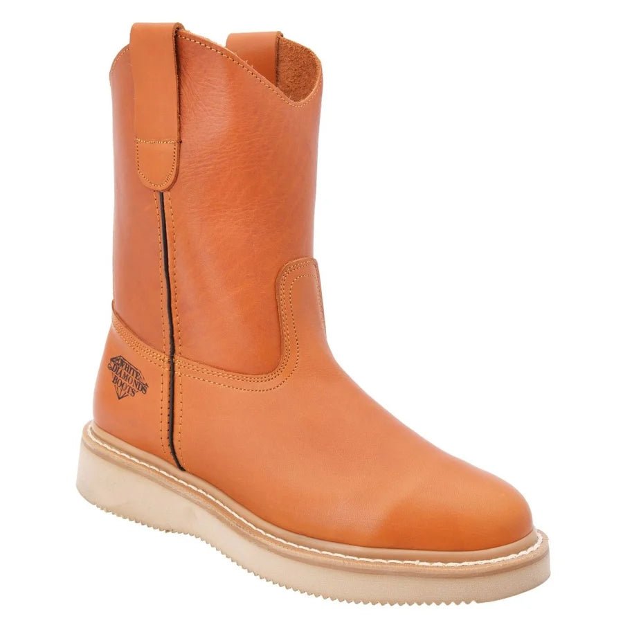 White Diamonds Men's Leather Ribbed (mil rayas) sole Pull-On Work Boots – Honey - OriginalWestern.com
