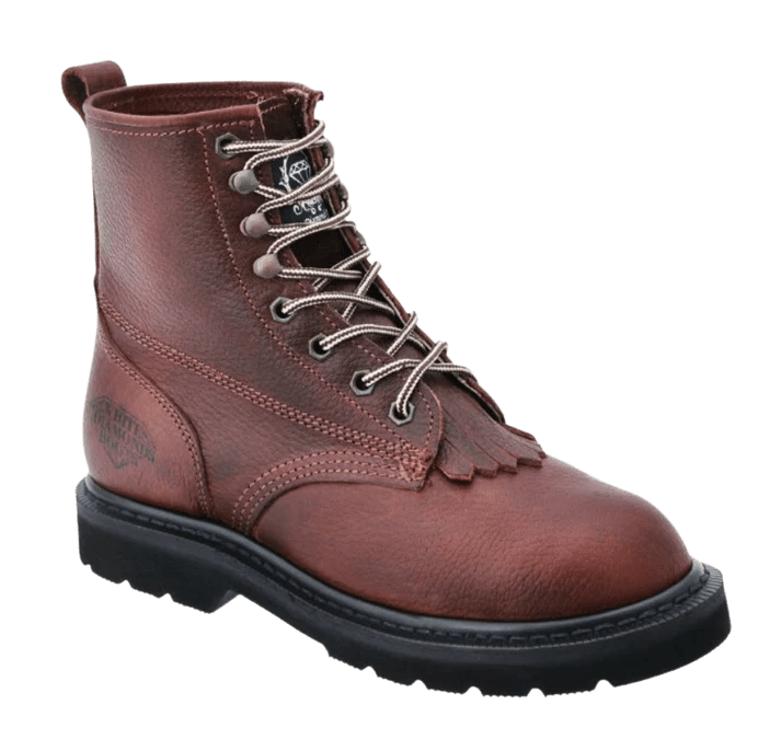 White Diamonds Men's Leather Steel Toe Lace-Up Work Boots – Brown - OriginalWestern.com