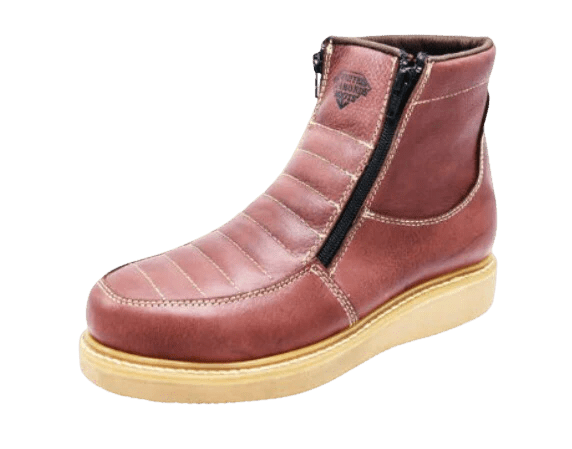 White Diamonds Men's Leather Zip Work Boots – Brown - OriginalWestern.com