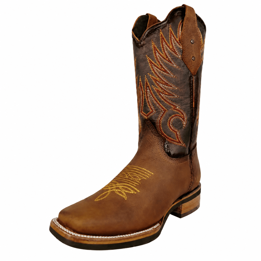 White Diamonds Men's Napa Leather Square Toe Rodeo Cowboy Boots – Brown-Café - OriginalWestern.com