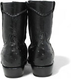 White Diamonds Men's Ostrich Print Skinny Cowboy Boots with Zipper – Black - OriginalWestern.com