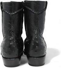 White Diamonds Men's Ostrich Print Skinny Cowboy Boots with Zipper – Black - OriginalWestern.com