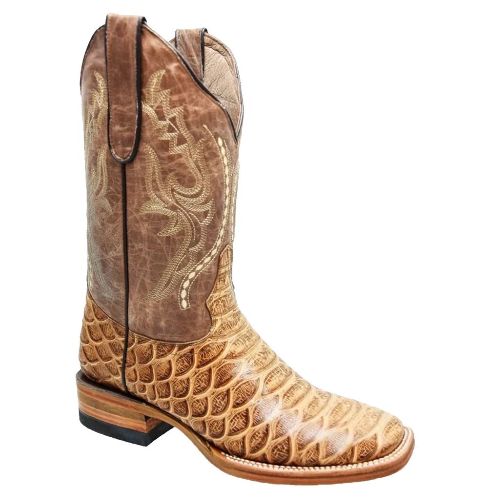 White Diamonds Men's Python Print Square Toe Rodeo Cowboy Boots – Orix - OriginalWestern.com