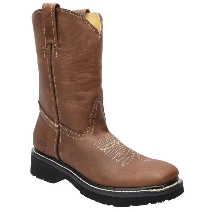 White Diamonds Men's Rodeo Crazy Leather Pull-On Work Boots – Sand (Arena) - OriginalWestern.com