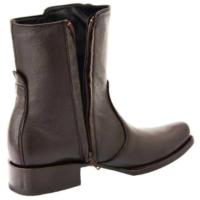 White Diamonds Men's Smooth Leather Vestir Zipper Kabul Boots – Brown - OriginalWestern.com
