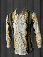 White Diamonds -Print Fashion Denim Shirt - Gold WD-Grecas - OriginalWestern.com