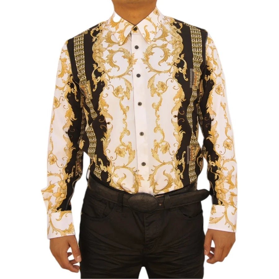 White Diamonds -Print Fashion Denim Shirt - Gold WD-Grecas - OriginalWestern.com