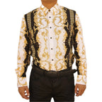 White Diamonds -Print Fashion Denim Shirt - Gold WD-Grecas - OriginalWestern.com