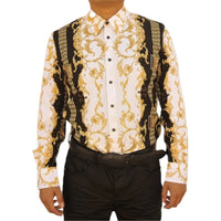 White Diamonds -Print Fashion Denim Shirt - Gold WD-Grecas - OriginalWestern.com