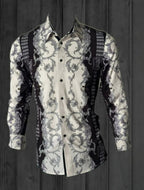 White Diamonds -Print Fashion Denim Shirt - Silver WD-Grecas - OriginalWestern.com