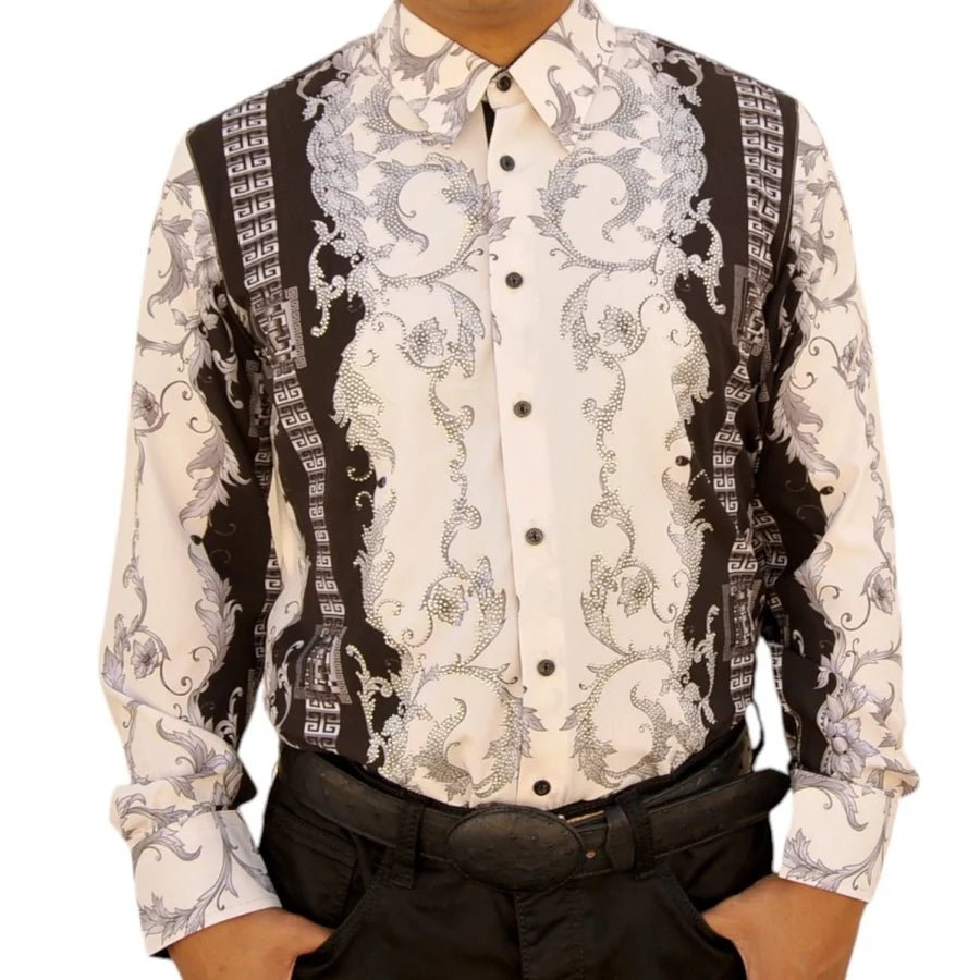 White Diamonds -Print Fashion Denim Shirt - Silver WD-Grecas - OriginalWestern.com