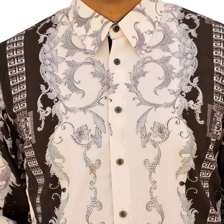 White Diamonds -Print Fashion Denim Shirt - Silver WD-Grecas - OriginalWestern.com